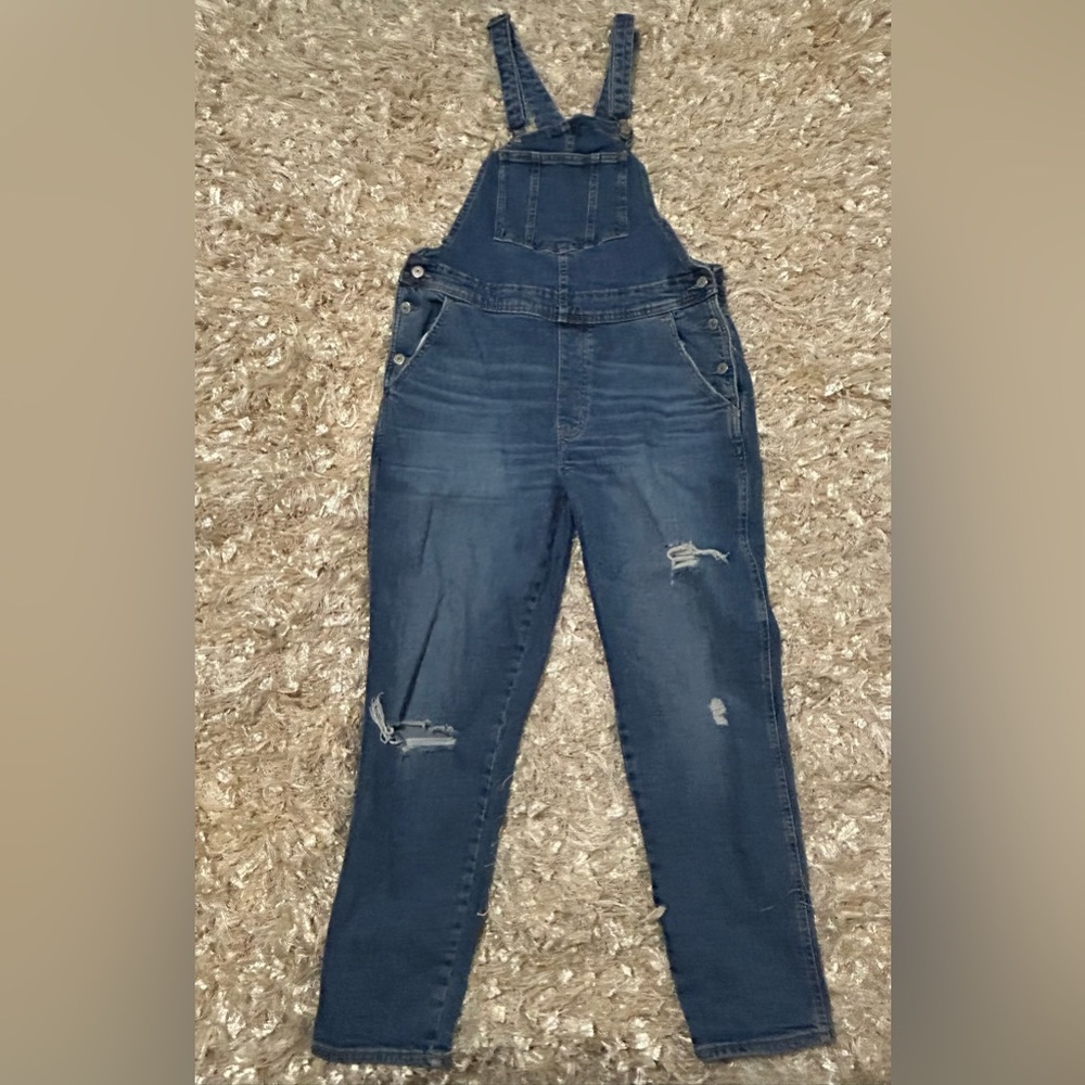 Old Navy Straight Denim Blue Jean Overalls Size 12